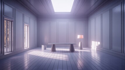 Nostalgic Liminal Space Interior Digital Artwork