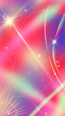 Vibrant Rainbow Gradient with Stars and Light Streaks