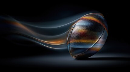 Football moves through the air with visible motion trails