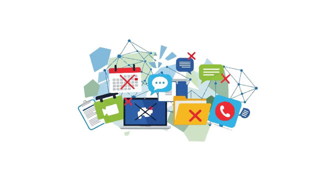 Organized chaos a visual metaphor for complex task management and digital information overload
