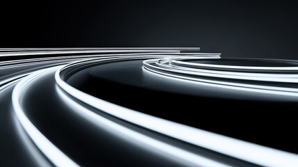 Fototapeta premium Abstract Lines of Light on Dark Background in Motion Design