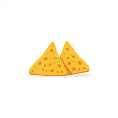 2D minimalist flat vector of a Nachos, contemporary clean design isolated on white.