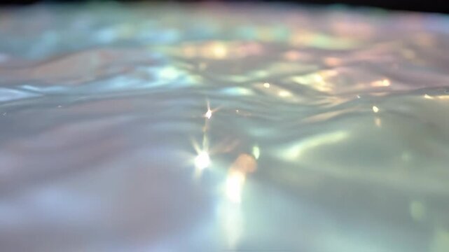 Iridescent Oil Slick on Water Surface.