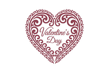 Valentines day heart shape with decorative elements