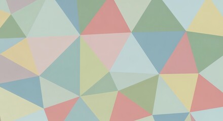 Seamless geometric flow is achieved with an abstract triangle tessellation in pastel colors. Calm daylight concept