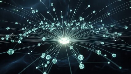 Digital Network Connections Radiating Futuristic Technological Visualization.