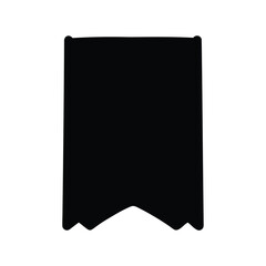 A simple black flag or banner design with an unique bottom cut