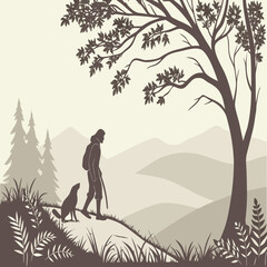 Minimal paper cut abstract background, layered vector shapes simulating paper depth