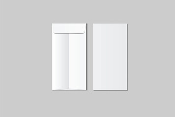 DL envelope mockup with blank paper mockup on neutral background, clean stationery composition for corporate branding, business correspondence, mailing design, invitation layout, print presentation	