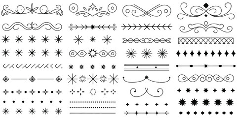 collection of decorative ornate flourish borders and dividers, a top ranked vector set featuring elegant ornamental designs, perfect for invitations, stationery, editorial layouts, and sophisticated 