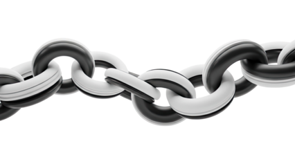 Interlocking Chain Links with Black and White Stripes