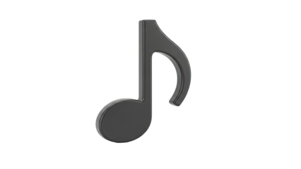 3D Render of a Dark Music Note
