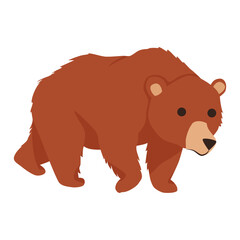 cute brown bear walking vector illustration