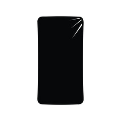 Black Rectangle with Rounded Corners and Stylized Light Reflection on Top Right