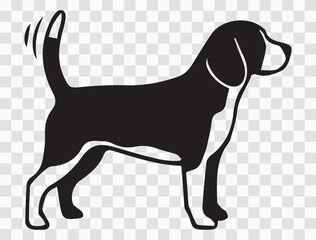 Beagle Silhouettes | Dog Breed Icons, Side Profile Hound Graphics & Flat Companion Animal Collection