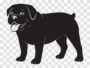 Bulldog Silhouette | English Bulldog Pet Icons, Cartoon Mascot Graphics & Flat Stylized Dog Stickers