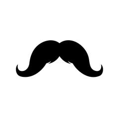 Classic mustache design in black and white for retro fashion styles