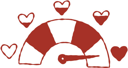 Love Level Meter Hand Drawn Line Art Vector Illustration