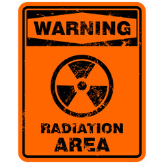 Warning, radiation area, sign vector