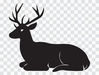 Deer Silhouettes | Stag and Buck Antler Icons, Wildlife Forest Animal Graphics & Minimalist Nature Collection