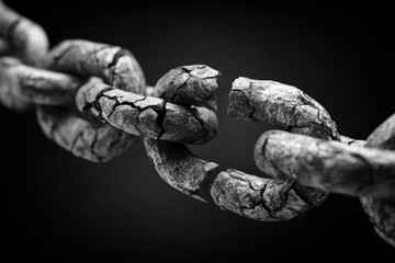 Broken Chain Symbolizes the Urgent Need for Awareness and Action Against Human Trafficking and Modern Slavery Worldwide