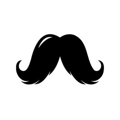 Silhouette of a distinguished handlebar mustache against a clean white backdrop
