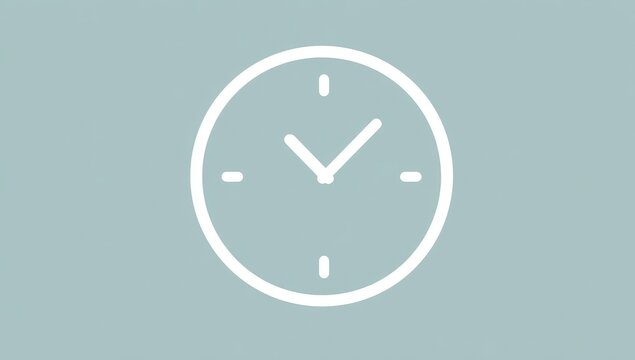 Simple white clock icon on light-gray background