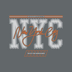 Fototapeta premium NYC New York City USA, Vintage typography design in vector illustration. Clothing,t shirt,apparel and other uses. Abstract design with the grunge and denim style. Vector print, typography, poster.