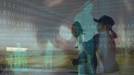 Animation of data processing over diverse female baseball players - Powered by Adobe