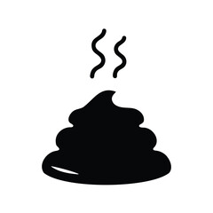 Simple graphic illustration of a pile of poop with rising steam