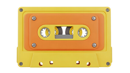 Retro Cassette Tape with Orange and Yellow Design