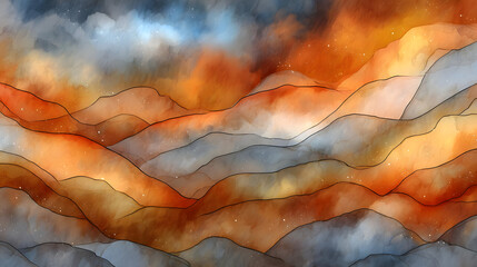 with layered translucent planes, smooth gradients, artistic depth, and calm imaginative atmosphere