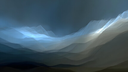 with layered translucent planes, smooth gradients, artistic depth, and calm imaginative atmosphere