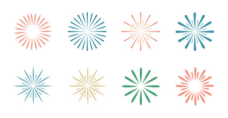 Firework Burst Celebration Vector Icon Set