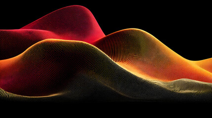 waves flowing across flat landscape, vibrant gradients, sense of motion, and futuristic digital style