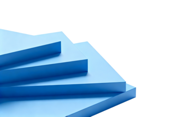 Blue Geometric Stacked Blocks Abstract Design