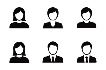 User Profile Avatar Vector Icon Set