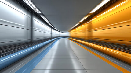 Obraz premium made of light and color, strong perspective lines, motion blur, and sense of infinite depth