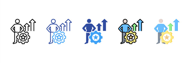 Self Improvement Multi Style Icon Set