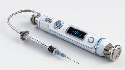 advanced medical technology device isolated on white background