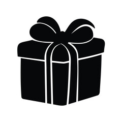 Black silhouette of a present with a bow ready to be gifted