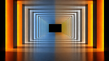 with glowing panels, strong depth, smooth lighting transitions, and sense of forward motion