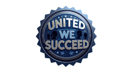 United We Succeed badge icon logo concept
