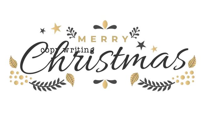 Animation of merry christmas text over white background