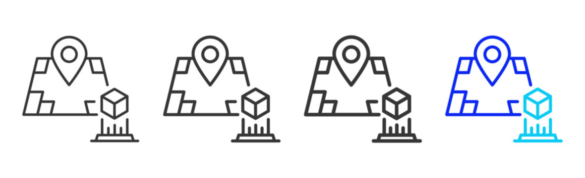 virtual gateway icon set collection creative outline style for electronic data interchange with multiple thickness variations suitable for business system workflow integration