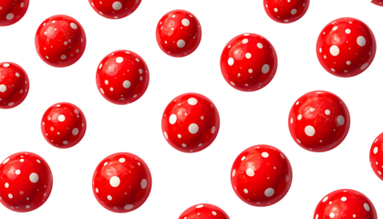 red polka dots, isolated on white background, symbol of Easter