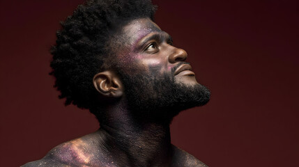 of a face formed by clouds and light, gentle expression, soft colors, and poetic concept