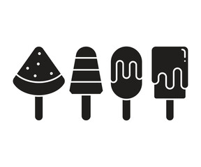 popsicle ice cream icons set