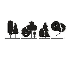 tree icons set vector illustration