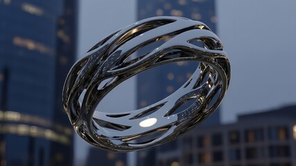 Complex Metallic Knot 3D Art